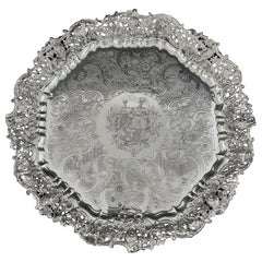 Antique Large  George IV silver salver