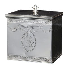 Vintage George III silver tea caddy