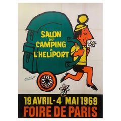 Original Retro French Camping Poster, c. 1950 by Francis Martocq