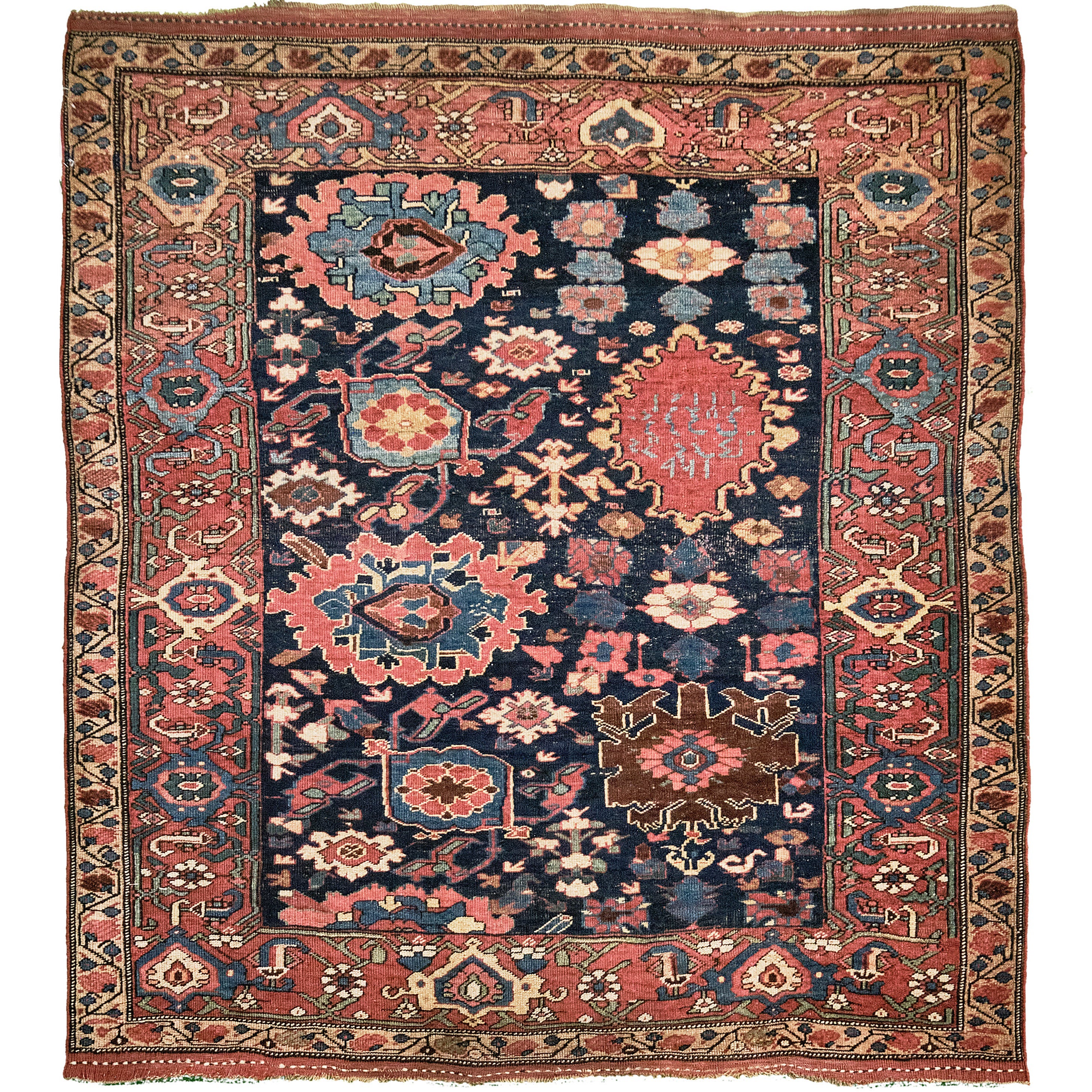 Antique Persian Bidjar Circa 1890 Square Rug 55264 For Sale