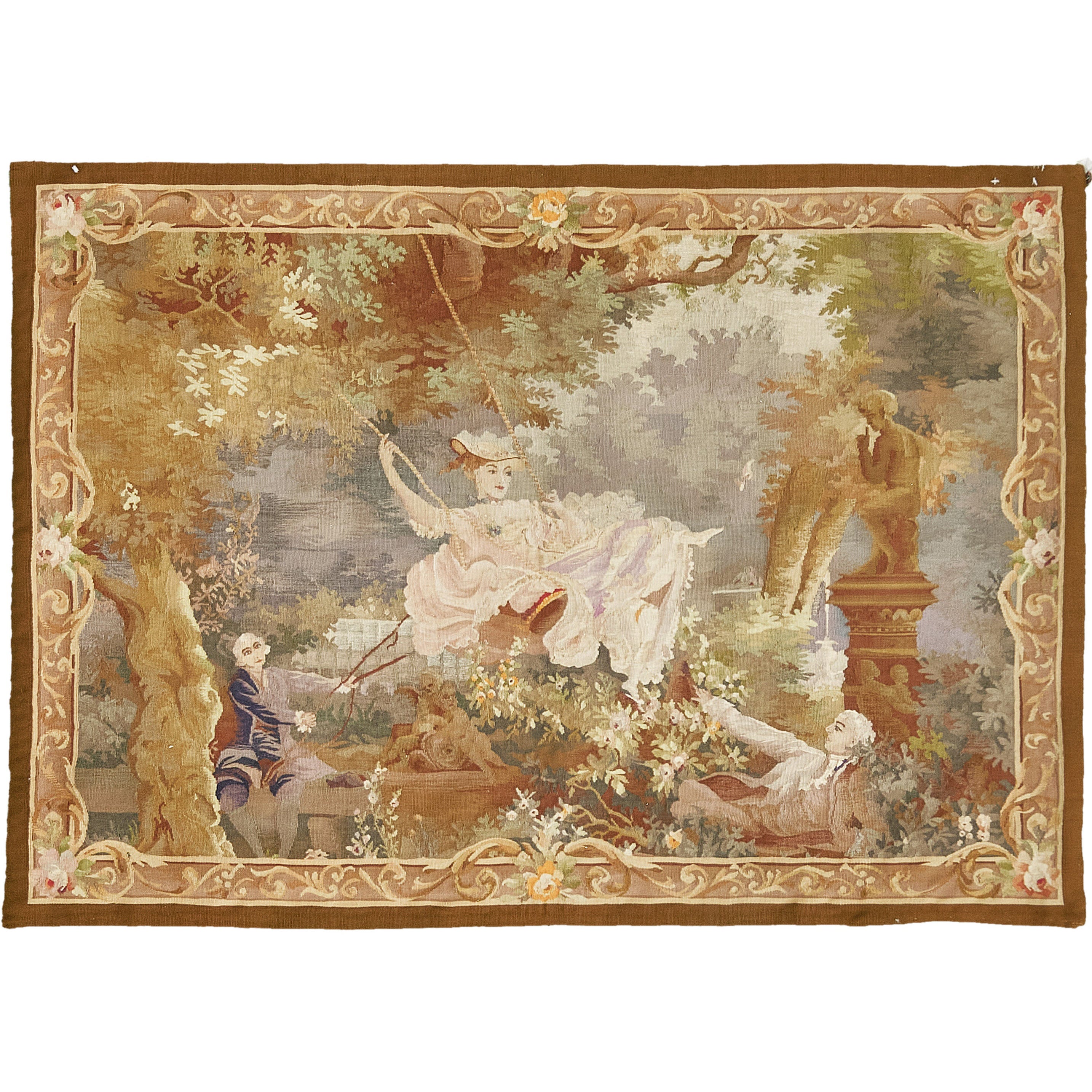 Antique Horizontal French Tapestry For Sale