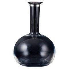 Vintage Ole Palsby for Georg Jensen, wine decanter in clear glass and sterling silver. 
