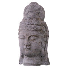 Ancient Indonesian Buddha or Siwa Statue in lava stone