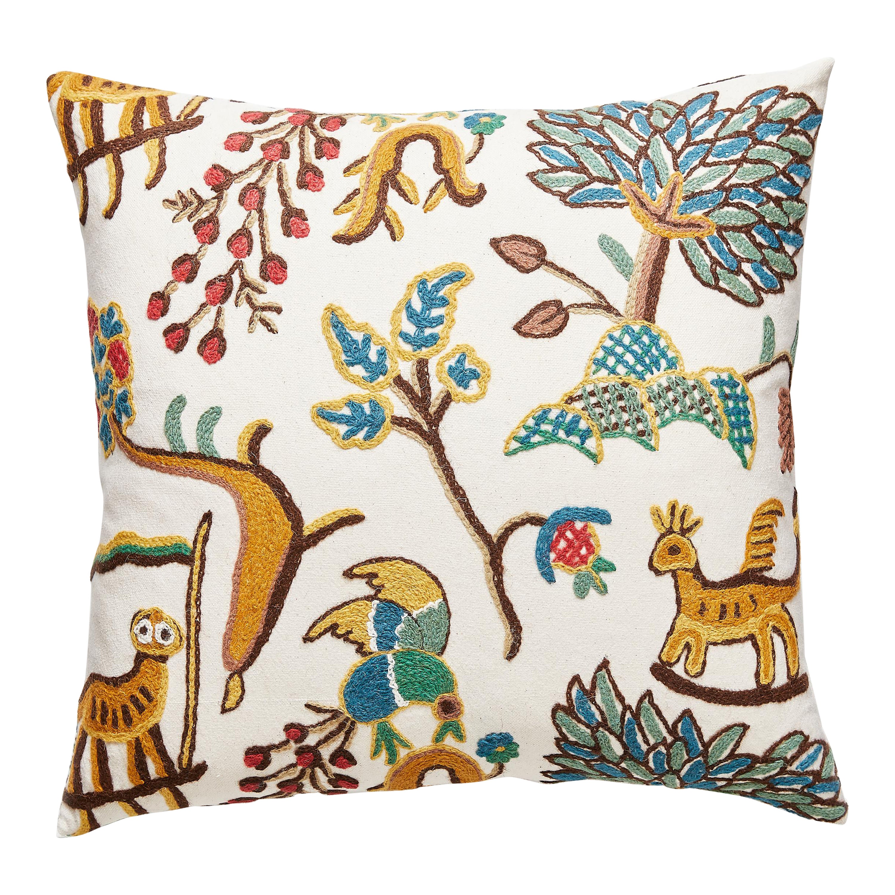 Fables - Crewel Pillow For Sale