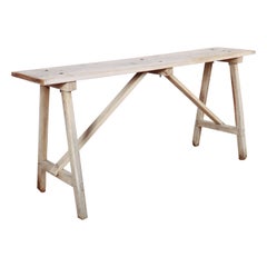 French Bleached and Scrubbed Trestle Table