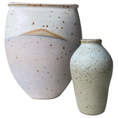 Set of Pastel Glazed Nordic Modern Ceramic Vases, 2000s