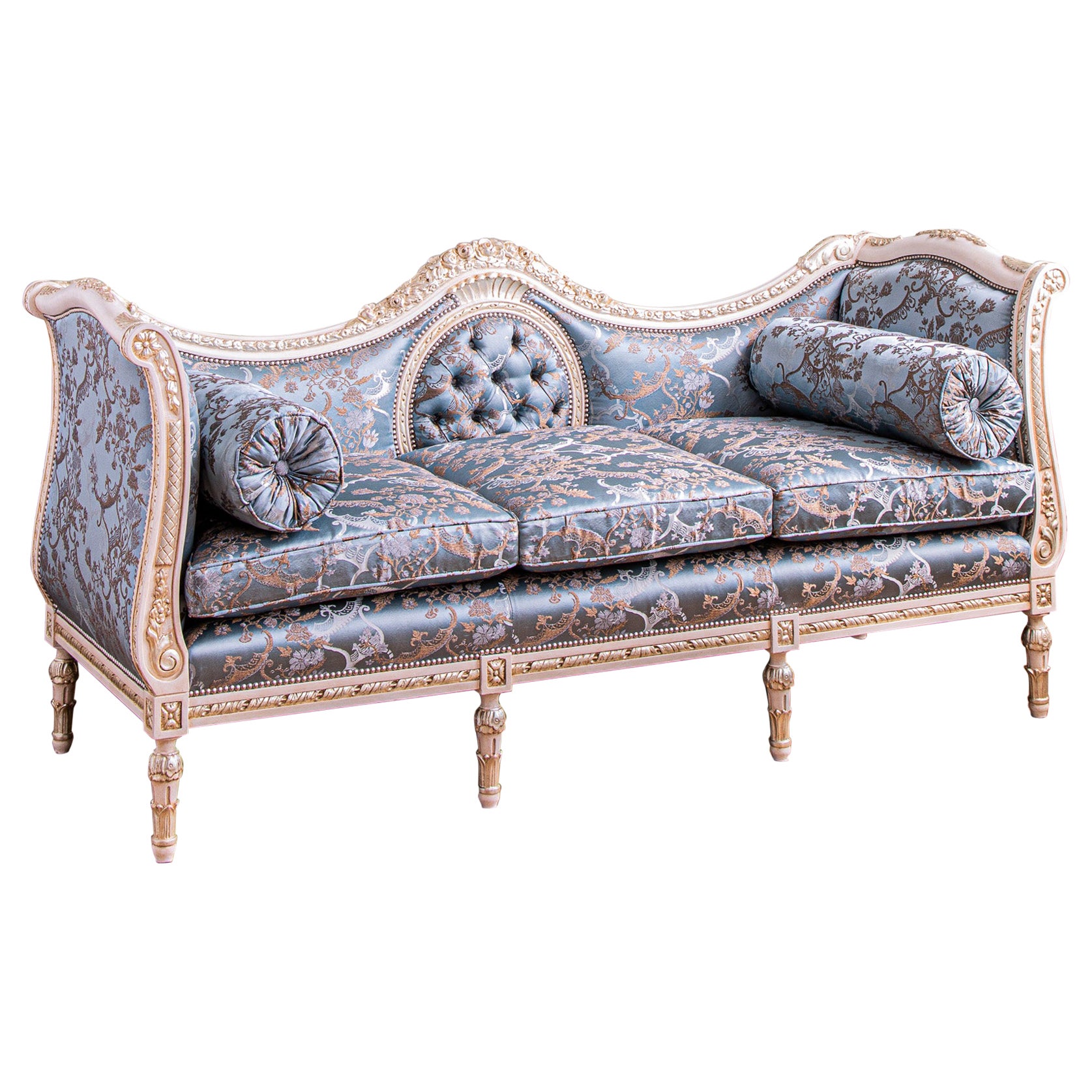 Customizable French Louis XVI Style Sofa/Settee Made By La Maison London For Sale