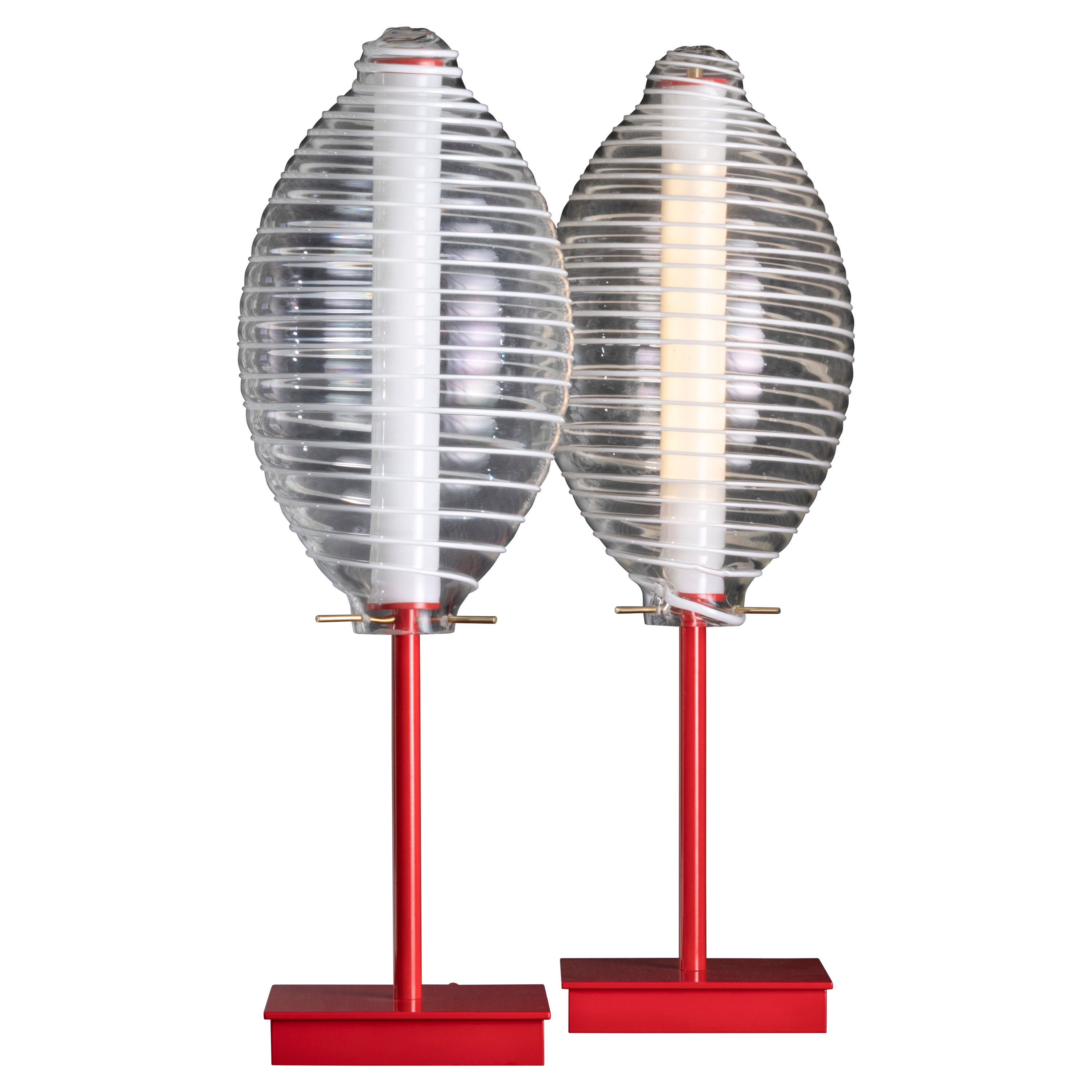 "BACO ROSSE" pair of large table lamps For Sale