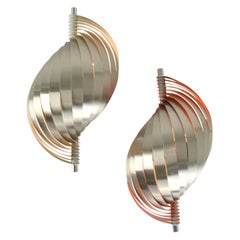 Vintage Two Spiral 1970's wall sconces in the style of Henri Mathieu