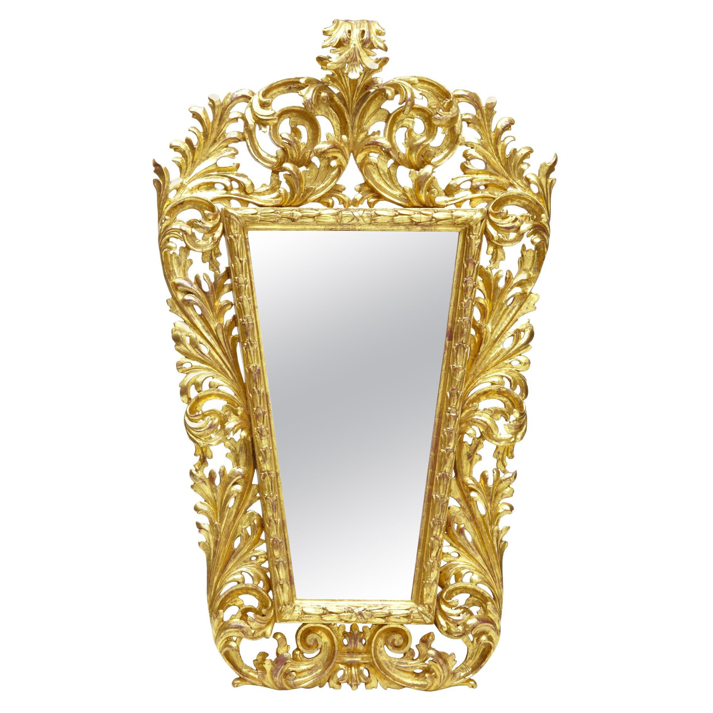 18th century carved Italian rococo giltwood mirror