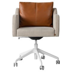Papillonne Swivel Wheeled White Office Chair