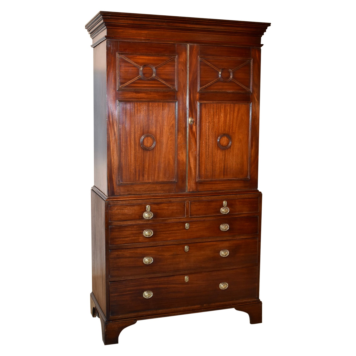 19th Century Mahogany Linen Press