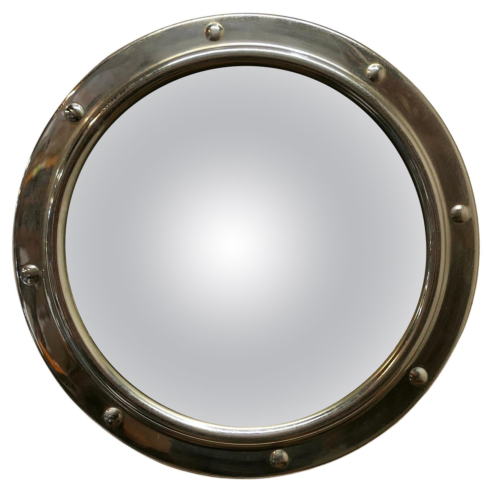 Chrome Convex Wall Mirror     For Sale