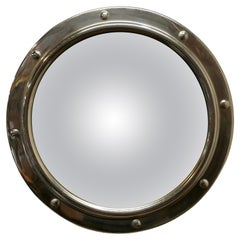 Vintage Chrome Convex Wall Mirror    