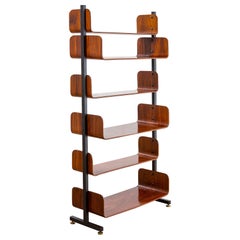 20th Century Campo & Graffi Single Bookcase in Metal and Wood for Home, 60s