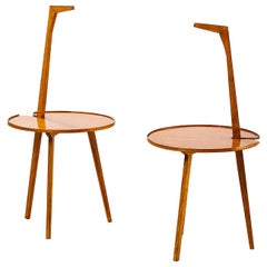 Novecento Franco Albini Coppia di tavolini in legno TN6 Cicognino, anni '50