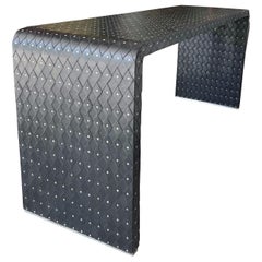 Studded Leather Waterfall Console Table 