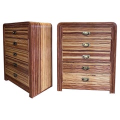 Retro Pencil Reed Waterfall Chest of Drawers Dressers
