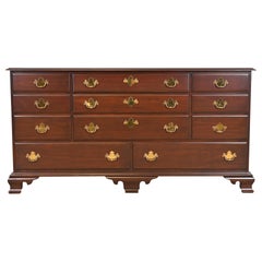 Used Harden Furniture Georgian Carved Solid Cherry Wood Long Dresser, Newly Restored