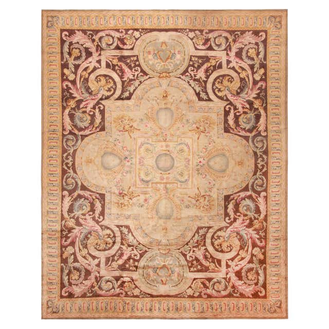 Antique Round French Art Deco Rug by Leleu. Size: 13 ft x 13 ft at ...