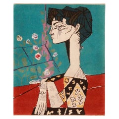 Nazmiyal Vintage Scandinavian Jacqueline With Flowers Picasso Rug.2 ftx 2 ft 6in