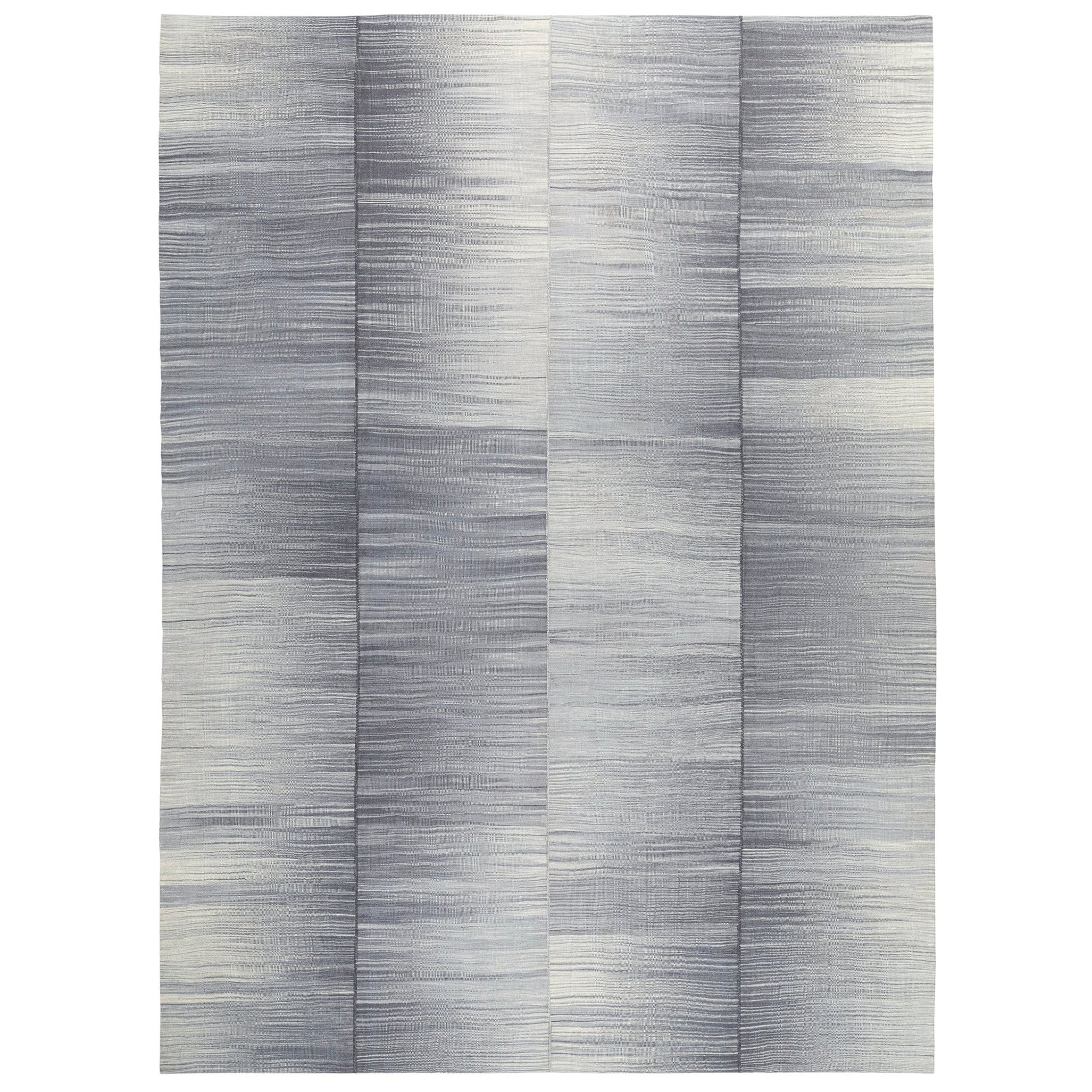 NASIRI Carpets Mazandaran Collection Grey Flatweave  For Sale