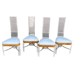 Ensemble de 4 chaises à haut dossier en Lucite de Hill Manufacturing Company