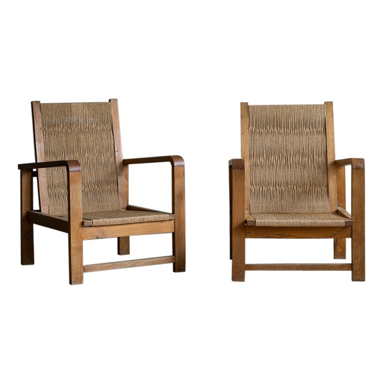 Pair of Spanish Wooden Chairs For Sale