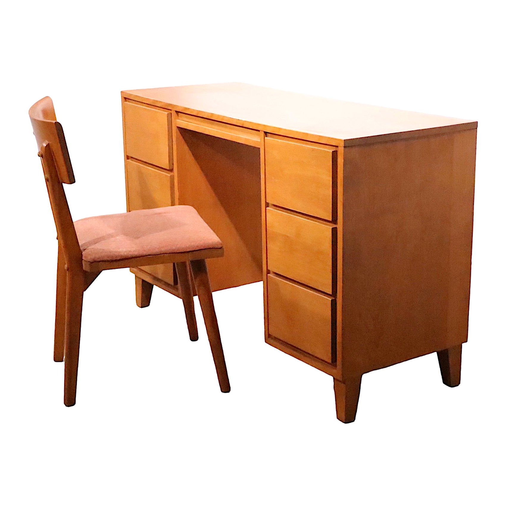1950's Mid Century Desk and Chair Conant Ball  Modern Mates by Leslie Diamond  