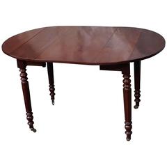 Charming Early 19th Century French Walnut Child's Dining Table with One Leaf