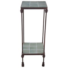 Mid Century 2 Tier Iron Tiled Plant Stand Sculpture Pedestal Side Table 36" (table d'appoint)