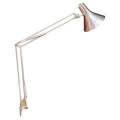 Vintage articulated workshop lamp in chrome metal and aluminum circa 1950/1960 