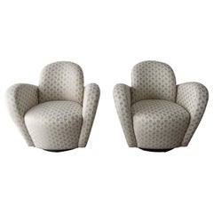 Vintage Pair of Post Modern Swivel Chairs by Michael Wolk