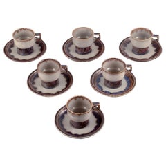 Vintage Jens Harald Quistgaard, Bing & Grøndahl, "Mexico" six coffee cups & saucers