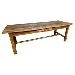 Early 19th Century Walnut Dining Table With Side Drawer