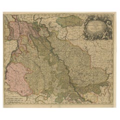 Carte ancienne de Cologne avec les duchés de Jülich et Berg, Allemagne
