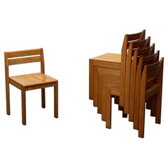 Rare Chairs "841" in Natural Ash by Tito Agnoli for Fratelli Montina, 1970s
