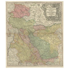 Carte ancienne de l'Allemagne de l'Ouest avec une partie des Pays-Bas