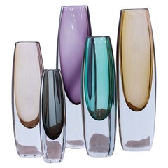Vases "Sommerso" de Gunnar Nylund pour Strömbergshyttan, Suède
