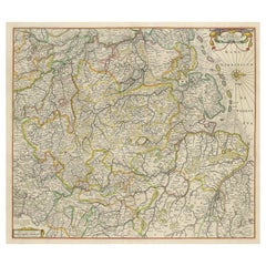 Antike Karte von Westphalia, West Orientation
