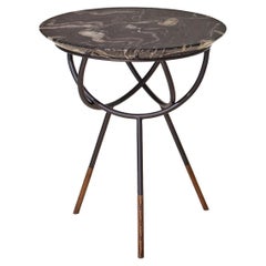 Atlas Oil-Rubbed Bronze Side Table with Black Marble Top by Avram Rusu Studio