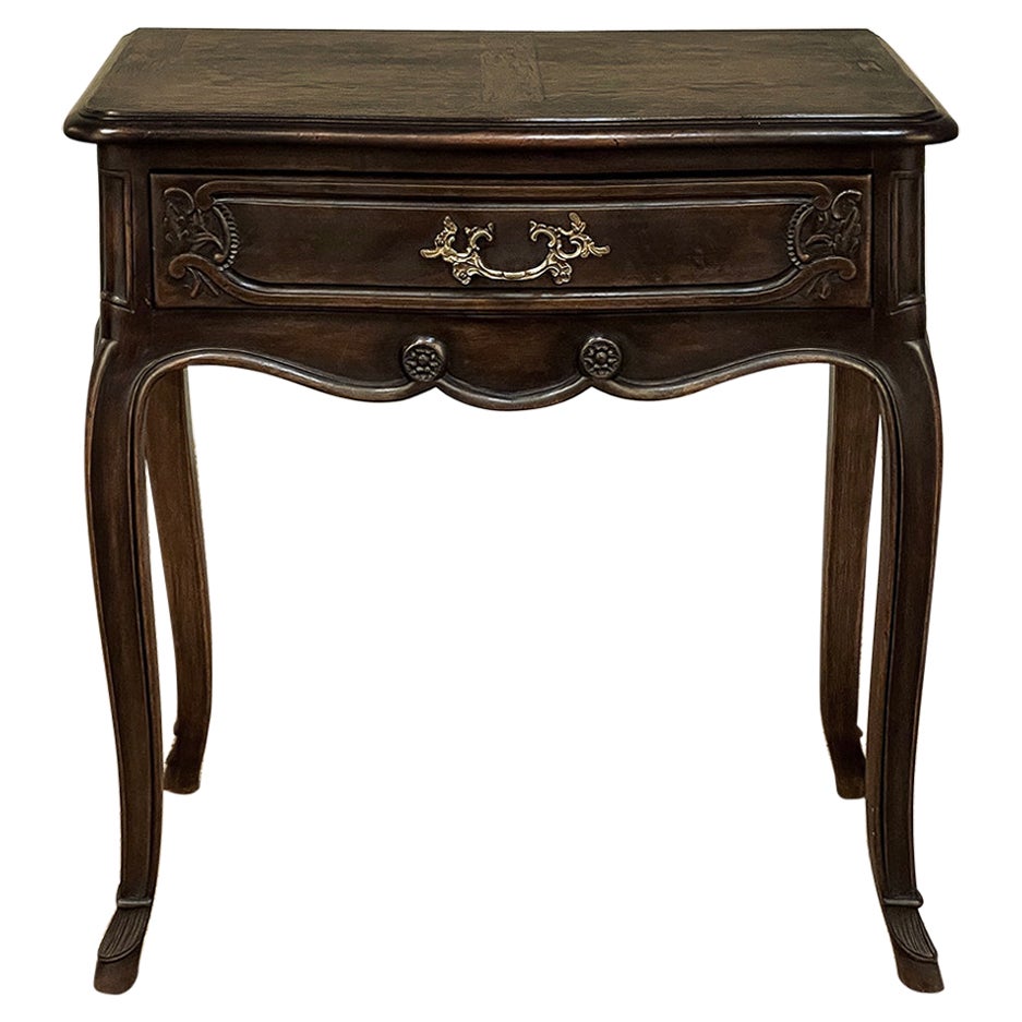 Antique Country French Louis XV Walnut Nightstand ~ End Table For Sale