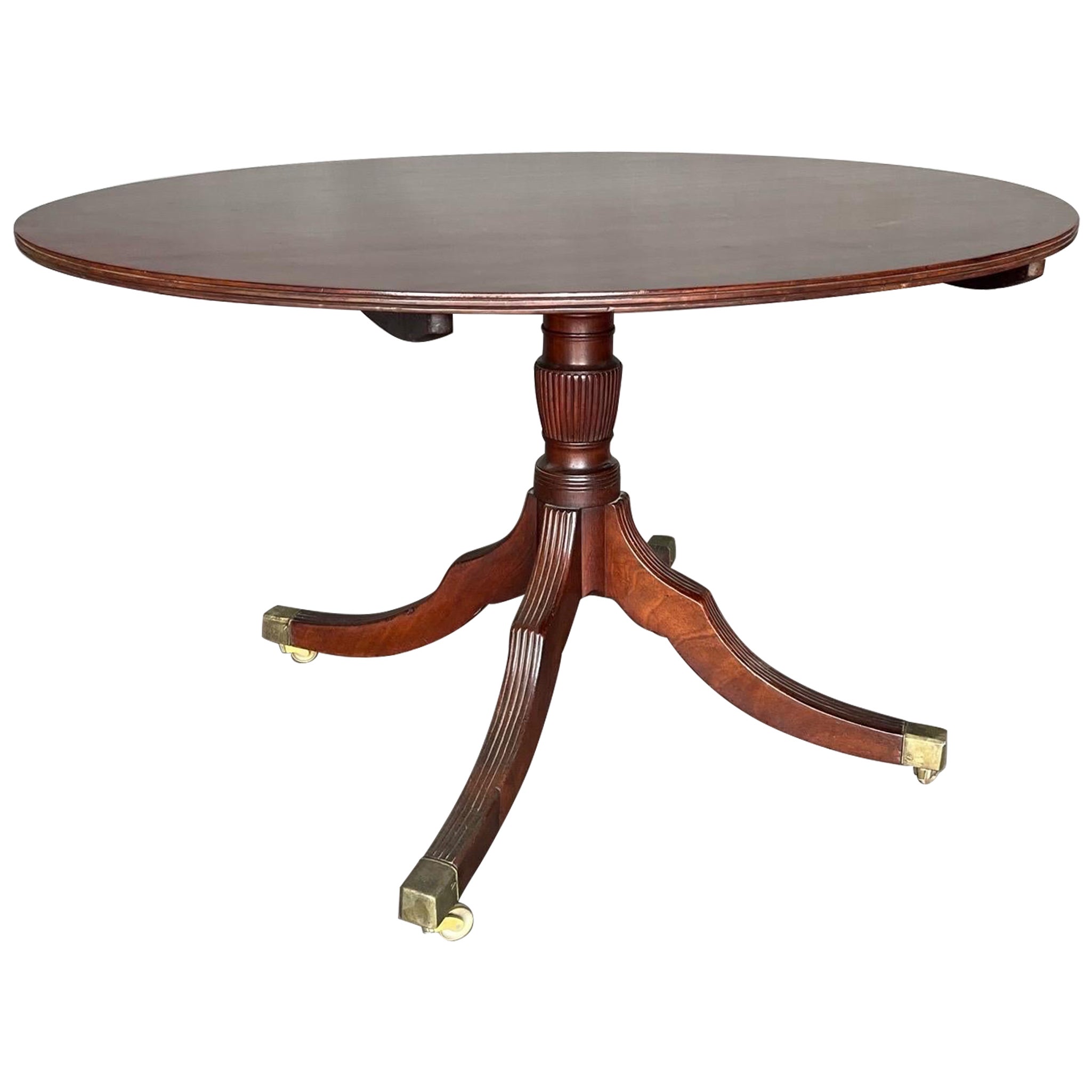 19th Century English Regency period oval mahogany breakfast table  For Sale