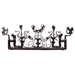 Antique 19th Century Wrought Iron Fence Fragment