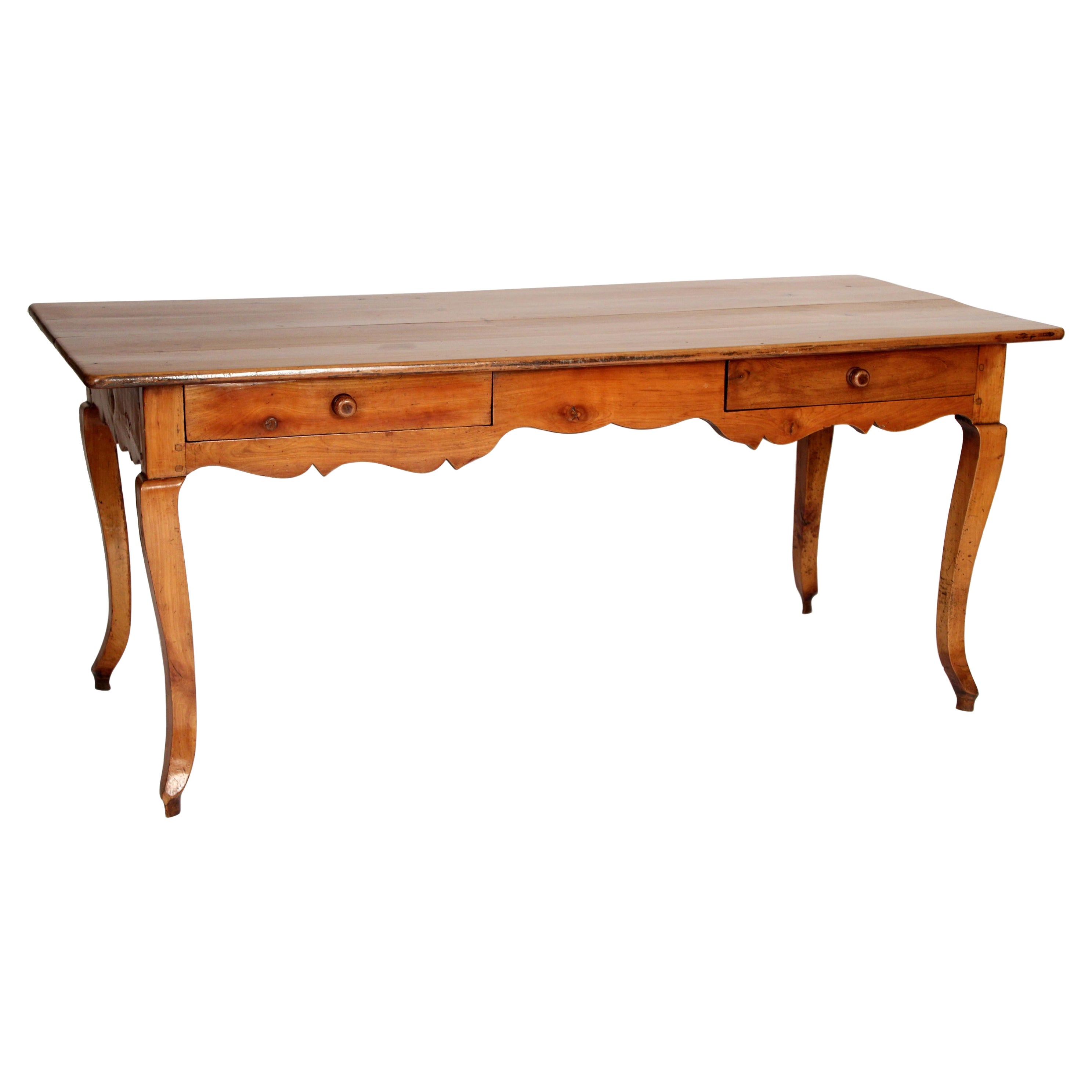 Louis XV Style Provincial Fruit Wood Writing Table For Sale