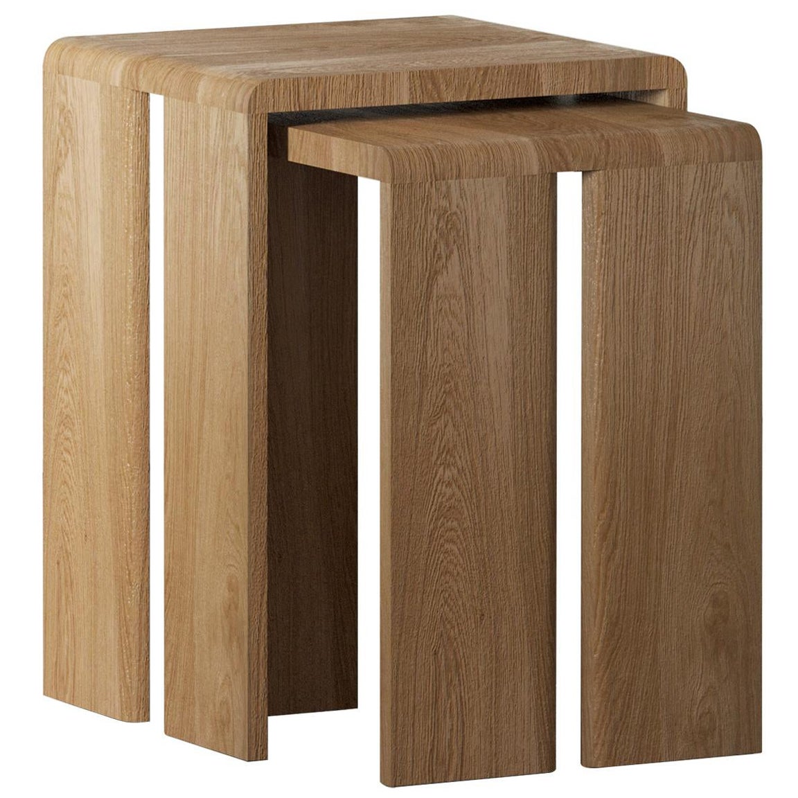 Plus Oak side table set of 2 by Hermhaus For Sale