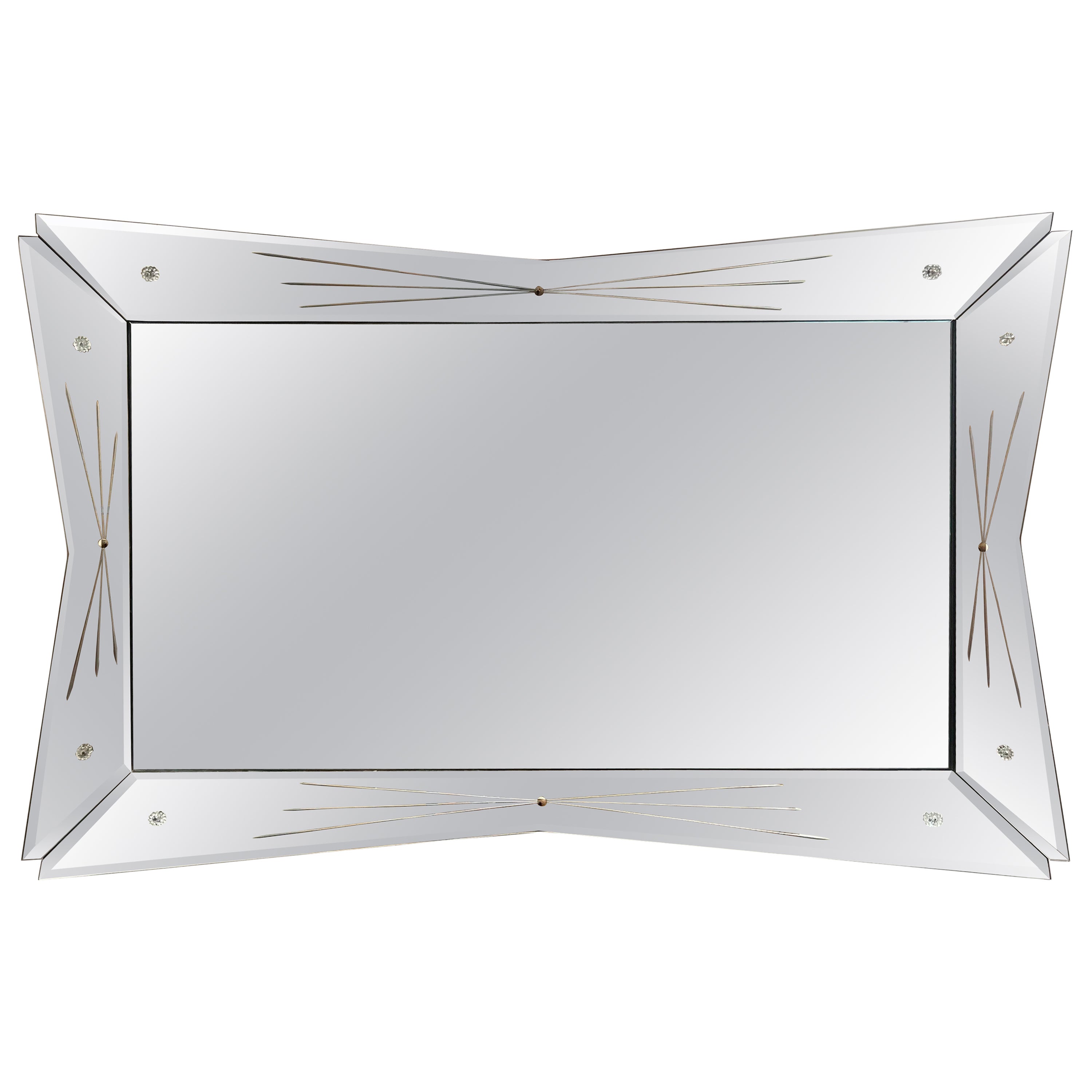 Mid Century Modern Starburst Venetian Mirror