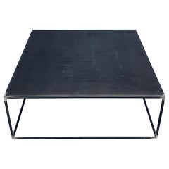 Minimalist 'Filiforme' Patinated Steel Coffee Table by Design Frères