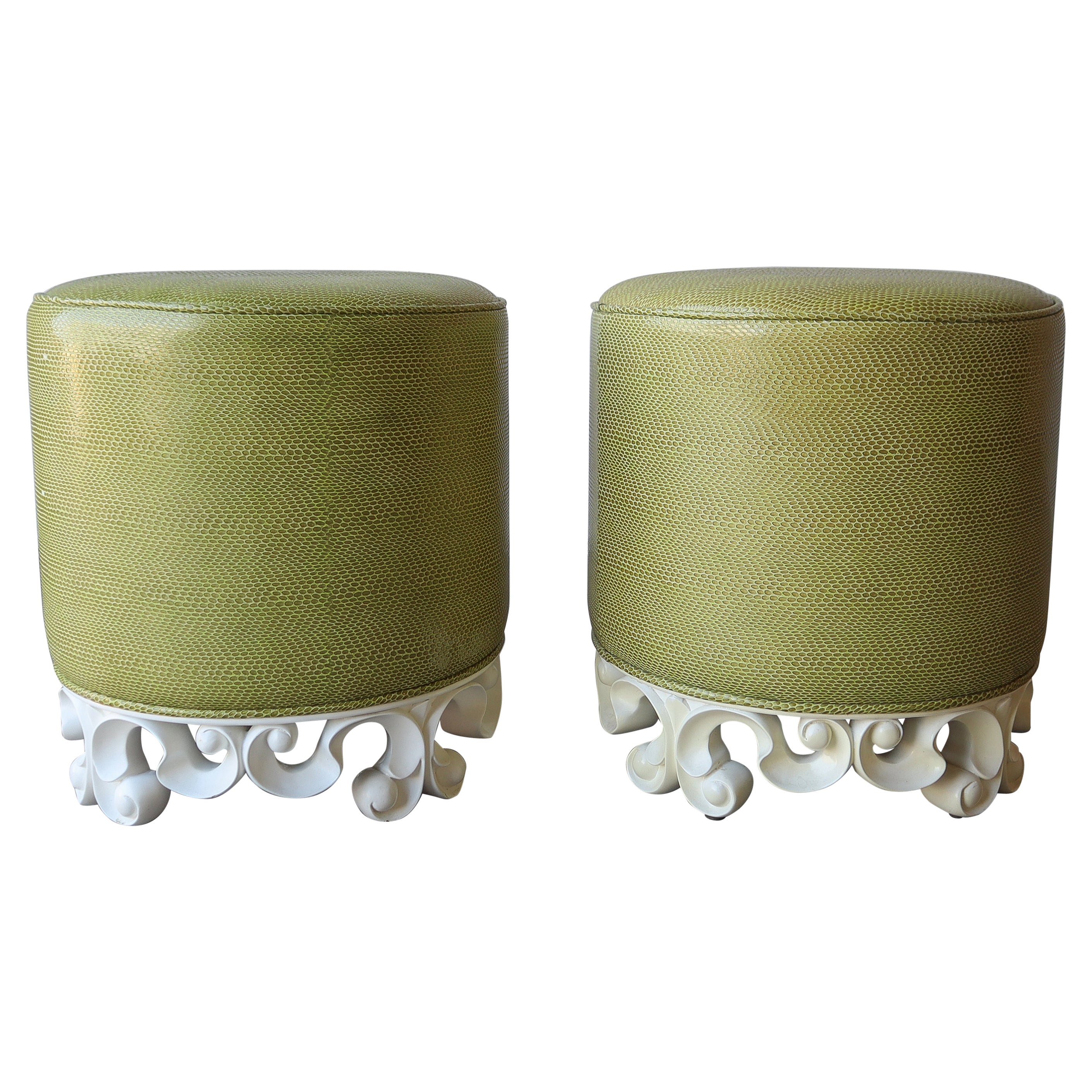 Pair of Vuitton Ottomans by Christopher Guy For Sale