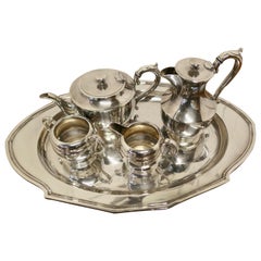 Art Deco Silver Plated Four Piece Tea Set by James Dixon and Sons with Heirloom 